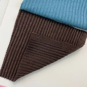 Tecido com nervuras para chapéu de vestido de manga comprida, tecido japonês de 280g de poliéster 71% 24% rayon 5% spandex, com um lado único