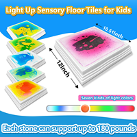 Dalles lumineuses LED sensorielles auto-adhésives pour sol, tapis de jeu pour enfants, équipement de salle sensorielle, idéal pour l'entraînement