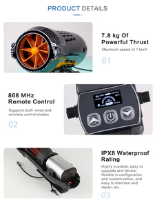 Scooter Subacuático de Doble Motor, 40m de Profundidad, IPX8 Impermeable, Potente Scooter Marino, Vehículo de Propulsión Portátil para Buceo, para Adultos - Product Image 5