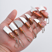 Couteau de poche mini en acier Damas de la marque YATONG, dernière technologie, manche en bois DIY, OEM, multifonctionnel, épaisseur 1,5 mm, type Bowie