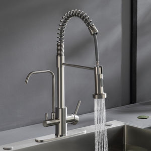 <span class=keywords><strong>Rubinetto</strong></span> da Cucina a 3 Vie in Acciaio Inox con Purificazione dell'<span class=keywords><strong>Acqua</strong></span> Calda e Fredda e Doccetta Estraibile <span class=keywords><strong>per</strong></span> Hotel e Cucine - Product Image 2