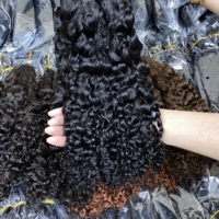 Cheveux Remy de l'usine RXhair # Extensions de cheveux bouclés vietnamiens 1b, tissage double machine, toutes couleurs disponibles