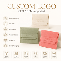 Pochette à bijoux en microfibre avec logo personnalisé en relief, sac d'emballage cadeau OEM ODM, faible MOQ pour bagues, boucles d'oreilles, colliers
