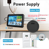 Station météo intelligente sans fil WiFi Tuya avec écran, alimentation USB, température et humidité intérieure/extérieure, prévisions météorologiques