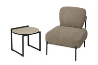 Vente en gros Chaise de salon rembourrée Canapé de loisirs Fauteuil d'appoint Fauteuil avec pieds noirs