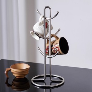 Support de tasse avec égouttoir, support rond en métal pour le rangement des tasses à café dans la cuisine, aucun perçage requis - Product Image 1