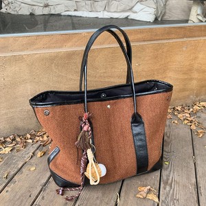 กระเป๋าโท้ทสตรี สีน้ำตาล ผ้าขนสัตว์ ตกแต่งด้วยแม่เหล็ก กระเป๋าซิป สำหรับเดินทางทุกวัน ความจุขนาดใหญ่ ฤดูใบไม้ร่วง 2024 - Product Image 4