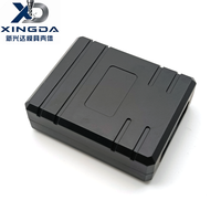 Boîtier électronique rectangulaire noir en plastique ABS moulé par injection avec rainures pour module de circuit de contrôle industriel