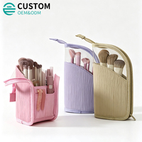 Sac de maquillage transparent sur mesure Fuliya avec logo, organiseur de voyage portable pour cosmétiques et pinceaux