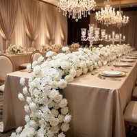 Guirlande de fleurs artificielles SPR en soie blanche (rose, pivoine, eucalyptus) pour mariage, fête, décoration intérieure, fleurs de table et d'angle