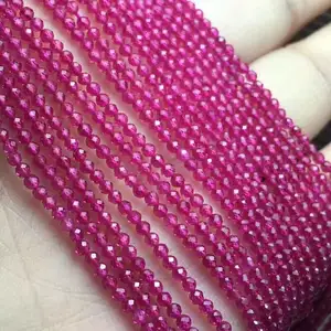 4mm round imitating faceted ruby beads corundum beads