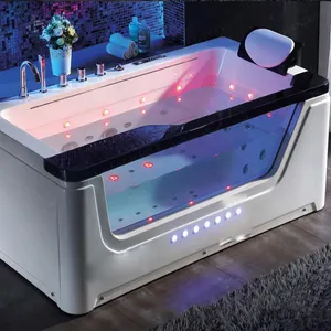 Acrylic Whirlpool Spa Rectangular Bathtub Spa Whirlpool Bathtub Massage Bathroom Bathtub