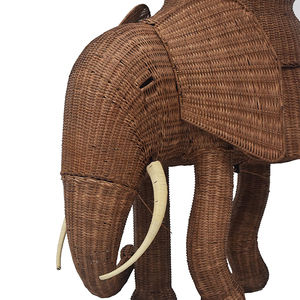 Tissé à la main décor à la maison rotin éléphant Antique forme animale fenêtre ornements magasins hôtels ameublement - Product Image 6