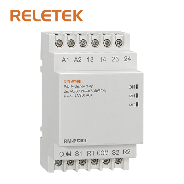 RELETEK  RM-PCR1 Priority Change Relay of 2 Motors AC/DC 24-240V Motor Protective Relay 50/60HZ Electric Motor Relay