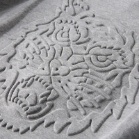 T-shirts personnalisés en coton peigné 100% premium, 260 GSM, épais, tendance, avec motif 3D en relief, coupe oversize, unis et graphiques