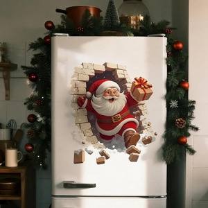 Autocollants muraux <span class=keywords><strong>de</strong></span> Noël en 3D, Père Noël, rennes, autocollants en PVC écologiques amovibles, décoration pour la maison, le salon, la chambre des enfants - Product Image 4
