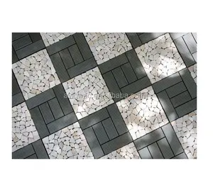 Interlocking deck tiles DIY wood plastic composite floor patio garden swimming pool balcony walkway roof tiles WPC board