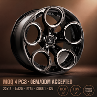 Jantes forgées noires à 5 trous, 3 pièces, 22x12 5x120 ET35 6061 T6, jantes profondes personnalisées pour Land Rover