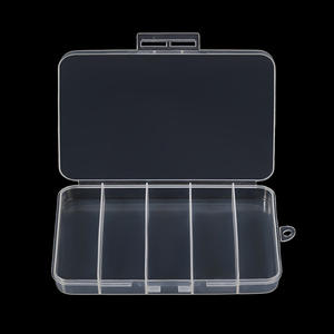 Boîte de rangement transparente à 5 compartiments pour matériel de pêche, 14.9x10.7x1.7cm, boîte de rangement en plastique pour leurres, bijoux, pièces de médicaments - Product Image 5