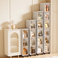 Directement du fabricant, transfrontalier, sans assemblage requis, simple, pliable, porte transparente, cinq niveaux, en plastique, à roulettes, pour chaussures
