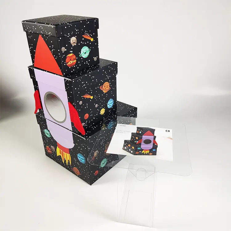 Đồ họa tùy chỉnh nhiều kích cỡ Cube nắp và cơ sở bao bì hộp các tông dễ thương giáng sinh Hộp quà tặng