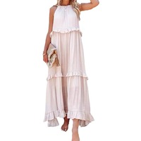 Femmes élégant bureau dame vent Lotus feuille bord été 2025 longue robe avec grande balançoire plage jupe nouveau Style de vacances