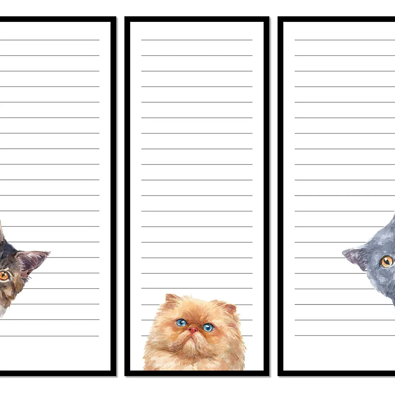 Myway Hot Sales Custom Curious Cats Magnetic To Do List Notepad Grocery Shopping List Magnet Memo Pad Sticky Notes