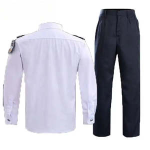 Uniforme Profesional de Guardia de Seguridad para Hombre, Camisa Blanca de Manga Larga de Poliéster y Algodón con Corbata y Pantalones Azul Oscuro, Tallas Estándar - Product Image 3