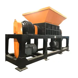 new type high yield low speeed double shaft wood pallet leaf shredder