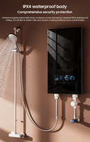Chauffe-eau instantané noir 8500W à économie d'énergie, compact, étanche, simple, mural, pour douche domestique
