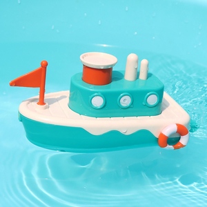 เรือของเล่นว่ายน้ำสำหรับเด็ก รูปแบบนาฬิกาไขลาน ของเล่นอาบน้ำ เป็ดพลาสติกลอยน้ำ พ่นน้ำ มีเสียงบีบ รูปหัวใจ - Product Image 3