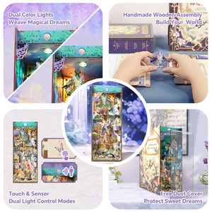 Tonecheer - Casa de Muñecas en Miniatura con Diseño de Sueño de una Noche de Verano, Rincón de Lectura 3D de Madera para Decoración del Hogar, Regalos y Tiendas - Product Image 3
