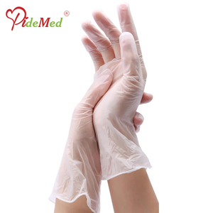 Gants jetables en vinyle pour la restauration, 24 cm, sans silicone, sans poudre, non stériles, transparents, avec texture personnalisable sur les bouts des doigts - Product Image 1
