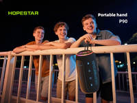 Enceinte portable Bluetooth Hopestar P90 70W avec lumière rythmique RGB, basses profondes et radiateur passif pour fêtes et camping