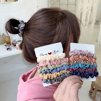 Scrunchies personnalisés pour femmes et filles, accessoires pour cheveux, élastiques à cheveux, design plissé, tissu multicolore, velours, satin, ensemble de scrunchies