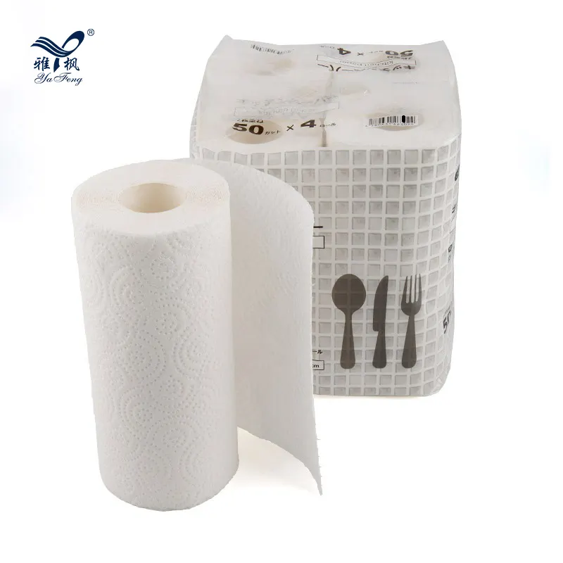 Factory Direct Good Quality 228mm*220mm 2ply 50sheets Kitchen Paper Towel Roll type