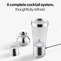 Coctelera Eléctrica Automática Recargable por USB, Mezclador de Cócteles con Cuchilla de Acero Inoxidable Integrada, Filtro y Botón LED para Bar