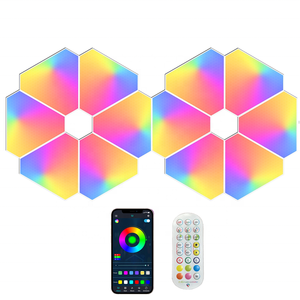 5V USB 12 gói thông minh RGB tam giác Đèn tường âm nhạc Sync app điều khiển từ xa <span class=keywords><strong>LED</strong></span> Bảng điều chỉnh đèn chơi game - Product Image 1