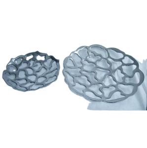 Bol à fruits moderne en fonte d'aluminium miroir vaisselle de table polonaise décoration de la maison avec motifs abstraits matériau métallique - Product Image 2