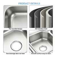 Évier de cuisine en acier inoxydable 304 pressé, double bac, à encastrer, moderne, avec égouttoir