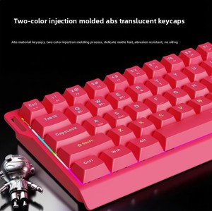 لوحة مفاتيح ألعاب ميكانيكية لاسلكية EWEADN DK63 بنسبة 63٪ مع إضاءة خلفية RGB ومفتاح أزرق ومنفذ USB من النوع C قابلة لإعادة الشحن - Product Image 2