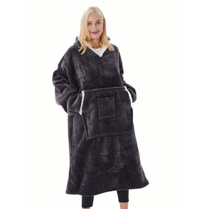 ผ้าห่มสวมใส่สบายพร้อมแขนเสื้อปอนโชขนแกะ,ผ้าห่มคลุมด้วยผ้าสำหรับผู้หญิงผู้ชาย Wathing TV Lounging อ่านหนังสือ - Product Image 4