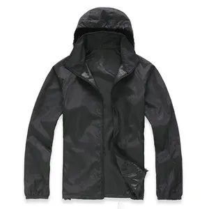 Hommes Femmes WaterprUV protection veste Coupe-Vent Personnalisée Faible QUANTITÉ MINIMALE DE COMMANDE clair pluie veste De Course En Plein Air Randonnée vélo Veste D'équitation