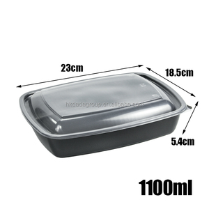 factory price 1100ml Rectangle Clear Disposable Eco-Friendly Leak Proof Plastic Lunch Box Food Containers - Product Image 3