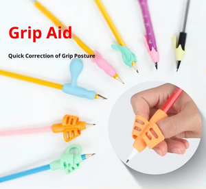 Empuñadura de bolígrafo para estudiantes de escuela primaria, <span class=keywords><strong>Corrector</strong></span> de postura de escritura, conjunto antideslizante cómodo de silicona suave - Product Image 5