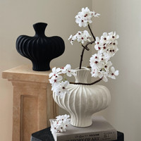 Vase en céramique Wabi-Sabi, Ornement d'arrangement floral haut de gamme, Décoration d'intérieur nordique de luxe en céramique