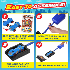 Rampe di Lancio per Auto da Corsa con Linea di Arrivo, in Plastica ABS, Alimentazione ad Aria, <span class=keywords><strong>Scala</strong></span> <span class=keywords><strong>1</strong></span>:<span class=keywords><strong>43</strong></span>, Marca KSF, per Bambini dai 2 ai 14+ Anni, 100-240V, Batterie Alcaline AA - Product Image 6