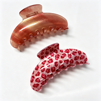 Pince à cheveux Fanxing personnalisée en acétate de cellulose, motif marbré semi-circulaire, pince requin irisée, luxe, vente en gros, usage quotidien