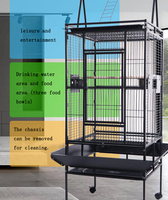 Vente en gros Grande cage en acier pour perroquets Cage à oiseaux avec toit Cage d'élevage
