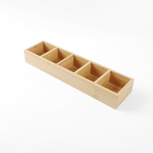 Caja de almacenamiento rectangular de bambú de 5 compartimentos, certificada para exportación, caja de bambú multicompartimentos, caja de almacenamiento sencilla, bambú - Product Image 3